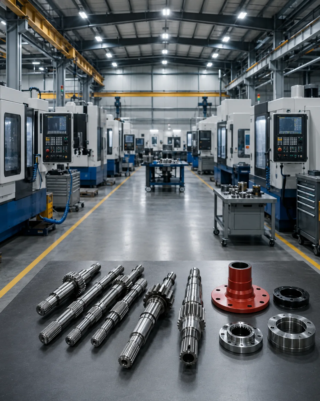 Precision machining environment for custom shaft components